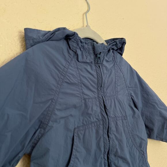 ZARA Baby Blue Hooded Windbreaker Jacket, Nylon, Lightweight Spring Outerwear - Picture 5 of 9